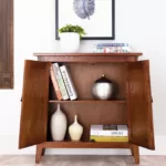PlushPanache Velvet Foyer Cabinet