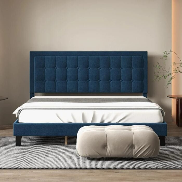 simple bed with headbord