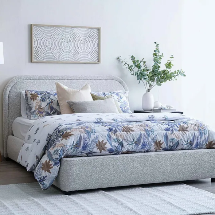 Rounded Boucle Bed
