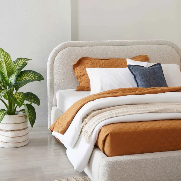 Rounded Boucle Bed
