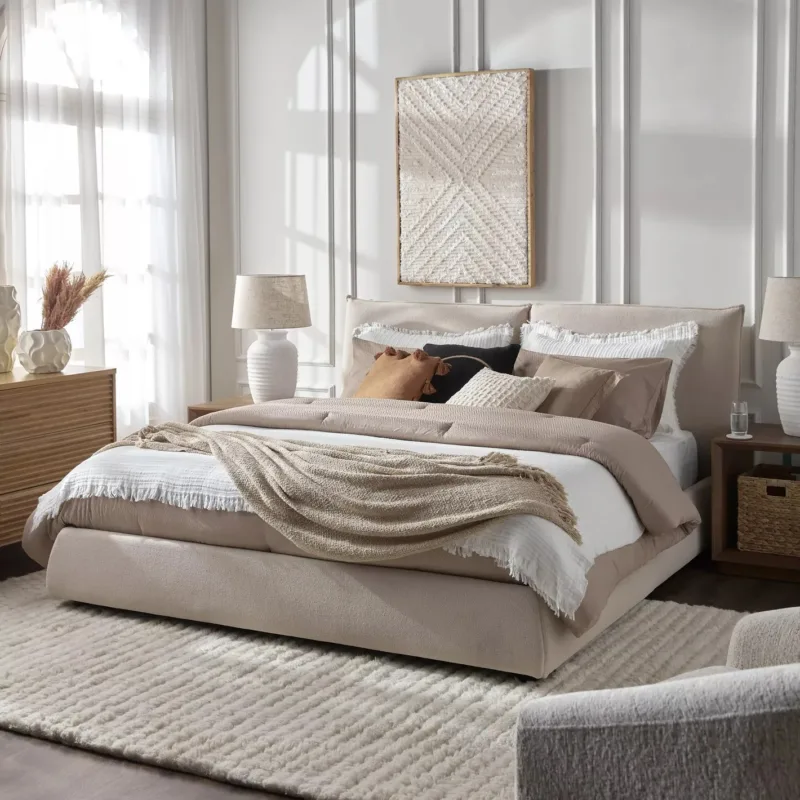 winter sale 35% off furniture in UAE Dubai Double Cushion Headboard Bed