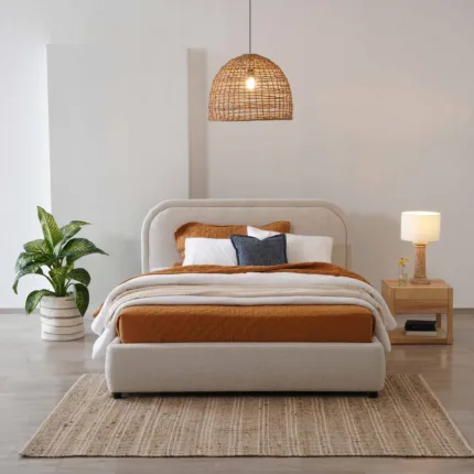Rounded Boucle Bed