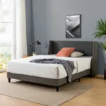Upholstered Winged Headboard Bed