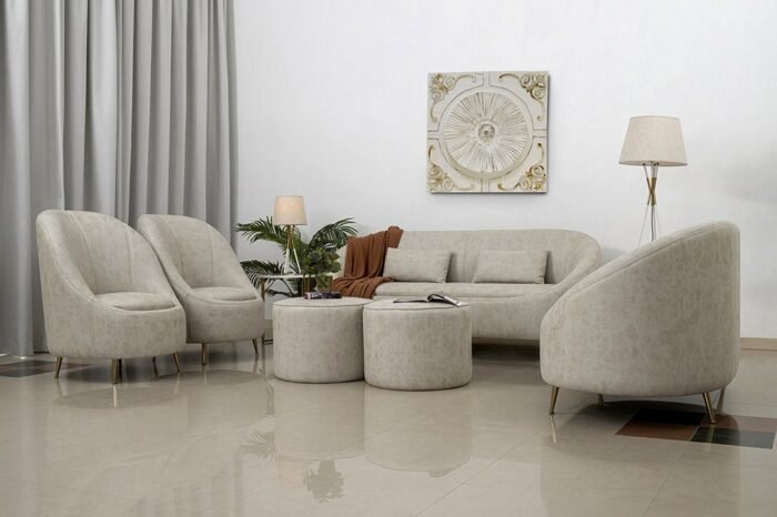 Luna Leather Sofa Set with 6 Seater