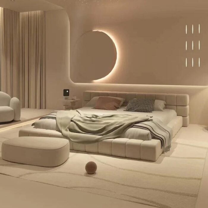 Luxury Upholstered Square Bed