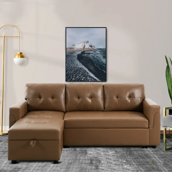 Greek Avano Leather Sofa Bed