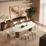 sylvite Oval Dining Table Glossy Top