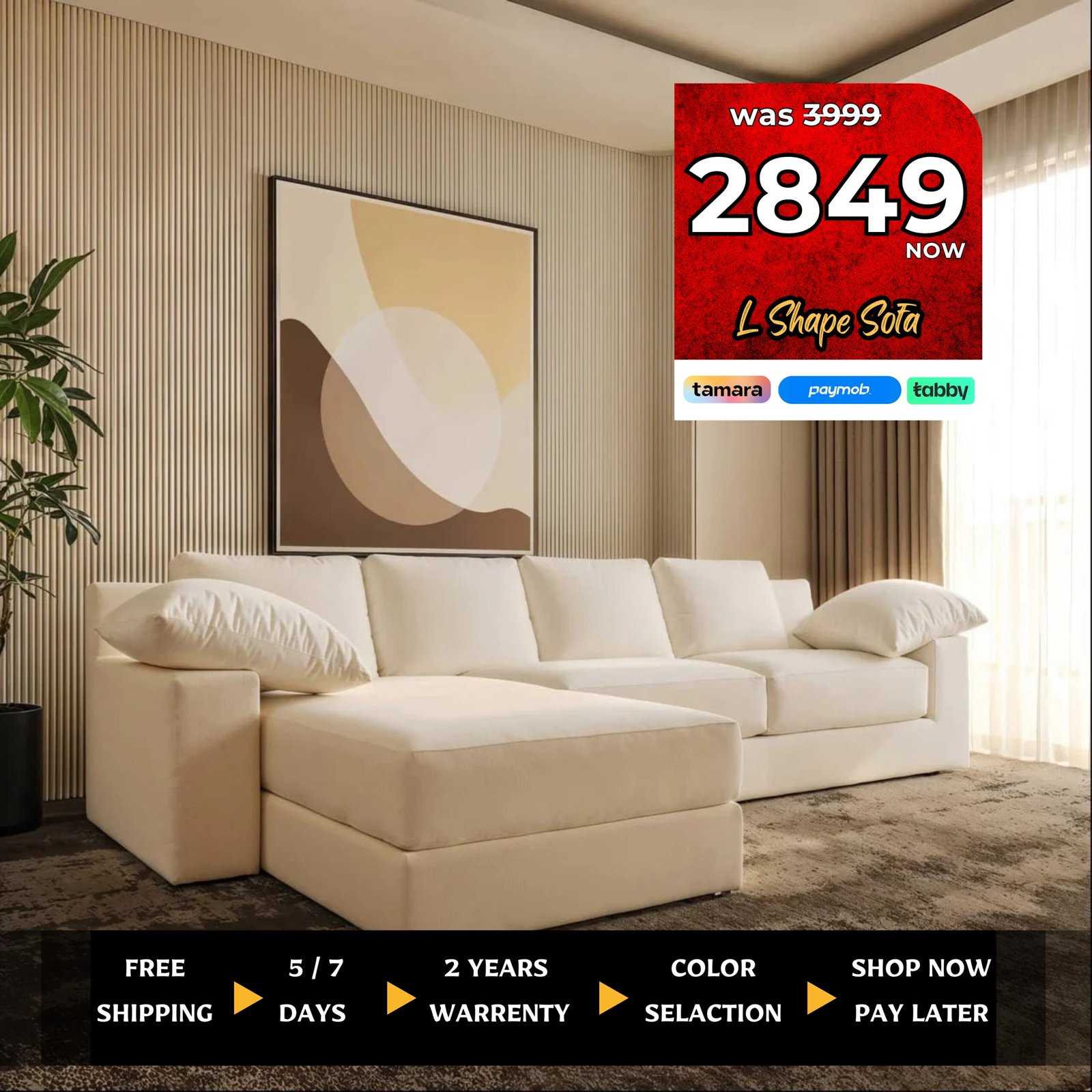 winter sale 35% off furniture in UAE Dubai Turn your bedroom into a haven of comfort with our Deal of the Month! Get our exclusive bed and mattress for just 1299 AED. Act fast to elevate your home with style and comfort at an unbeatable price. Don't miss out on this limited-time offer! Visit our showroom or shop online now to claim your deal before it's gone.