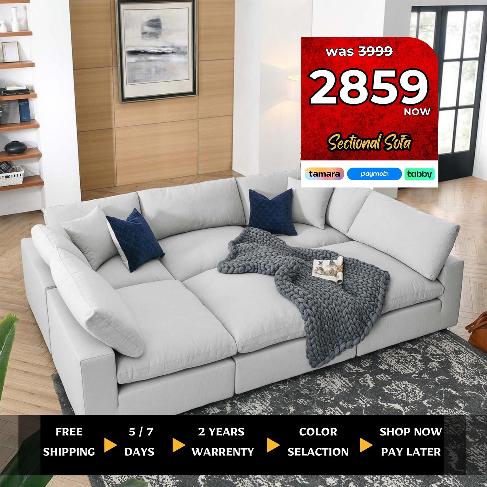 winter sale 35% off furniture in UAE Dubai Turn your bedroom into a haven of comfort with our Deal of the Month! Get our exclusive bed and mattress for just 1299 AED. Act fast to elevate your home with style and comfort at an unbeatable price. Don't miss out on this limited-time offer! Visit our showroom or shop online now to claim your deal before it's gone.