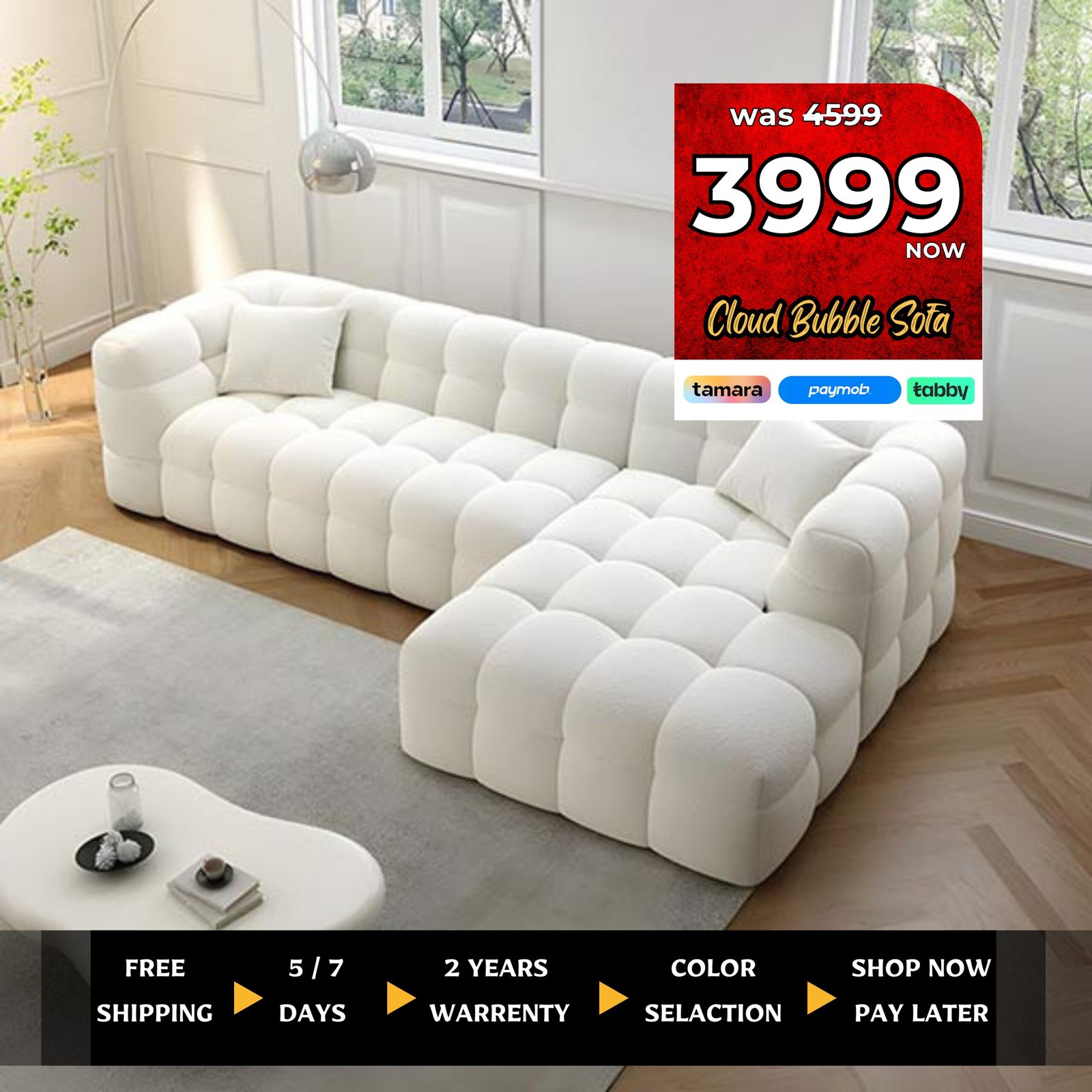 winter sale 35% off furniture in UAE Dubai Turn your bedroom into a haven of comfort with our Deal of the Month! Get our exclusive bed and mattress for just 1299 AED. Act fast to elevate your home with style and comfort at an unbeatable price. Don't miss out on this limited-time offer! Visit our showroom or shop online now to claim your deal before it's gone.